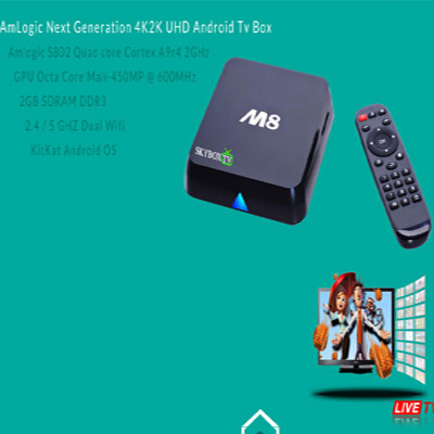 SkyboxTv M8, Quad Core 2.0, Ram 2Gb, 4K