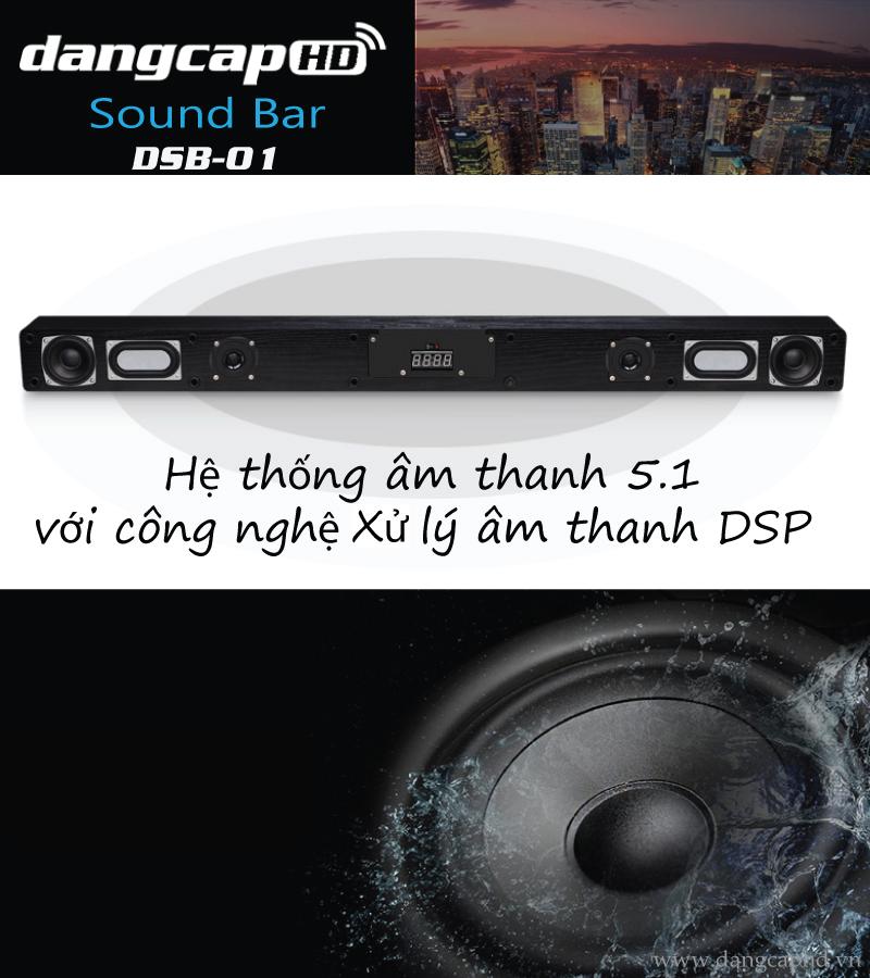 Loa Soundbar Dangcaphd DSB-01 âm thanh 5.1, hỗ trợ Bluetooth, AV, USB siêu trầm