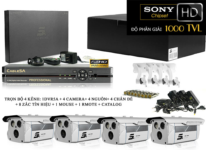 Trọn bộ 4 kênh camera 5A DSA1T04 HDMI-Q10