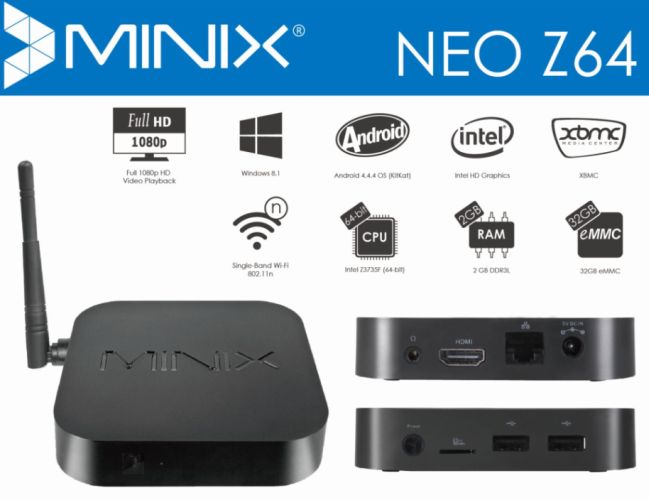 MINIX NEO Z64 tương lai của Android TV Box kết hợp PC